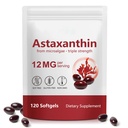 HUALIJIA Astaxanthin 12 mg, 120 Softgels CLANE124; 4 Měsíční dodávky - Premium Astaxanthin Antioxidant doplňky - Podporuje oko, imunitní, kloub, zdraví pokožky a vnitřní oběh, Snadno polykat, Non- GMO