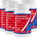 35mg Lipozomální Astaxanthin dodatek - Výkonná antioxidační podpora kůže, kloubní a oční zdraví - Přírodní anti- stárnutí Formule s čistým Astaxanthin - Vegan, Non- GMO, 240 Kapsle