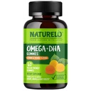 Příplatek NATURELO Vegetariánské DHA a Omega 3 z řas a chia seed oil for heart, Brain and Joint Health - No Fish, Želatina, nebo umělé sladkosti - 60 Gummies