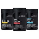 Sports Research ® Multivitamin Pack w / CherryPine ® Tart Cherry Fruit Complex 800mg, Vitamin D3 5000iu + K2 100mcg a Alaskan Omega33 Fish Oil 1250mg - Non- GMO · Sugar- Free · Gluten- Free
