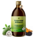 Soursop Bitters Liquid for Digestive Health, Gut Detox & Cleanse, Antioxidant, Imunitní podpora, Skin Health- Pure 15 Herb Guanabana Tea with Black Seed, Moringa & Turmeric, 98% High Absorpce, Non- GMO 16 fl oz