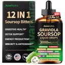 (4 Fl Oz) Soursop Bitters Liquid Drops 12 in 1 with Sea Moss, Moringa, Turmeric, Echinacea & Ashwagandha Extract - Bylinné Tonic for Digestive Wellness & Immunication Support