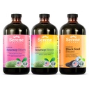 Serene Herbs Soursop Bitters Liquid, Mixed Berries & Black Seed Triple Bundle - Organic Herbal Guanabana for Digestive Support & Imunitation Health - Vegan, Non- GMO - 48 oz (16 oz Each), 3 Pack