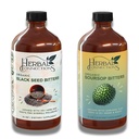 Bylinné spojky Organic Soursop & Black Seed Bitters Bundle - Přírodní Plant- Based Ingredients for Gentle Detox & Digestive Health Two Bottles, 32 Ounces (16 Ounces Each), 64 Servings