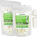 XPRS Nutra Vegan Velikost 00 Oddělené kapsle - 100 Hrabě Premium Prázdné kapsle Oddělené v sáčcích - 00 Pilulky Prázdné pro DIY Dodatek Plnění (bílá)