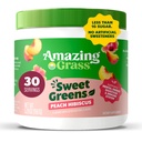 Amazing Grass Sweet Green and Superfoods Powder for Digestive Health, Green Powder, Digestive Enzymes, Probiotika, Spirulina, Chlorella, Peach Hibiscus, 30 Služeb