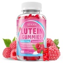 Lutein a Zeaxanthin Doplňky, Lutein Gummies s Zeaxanthin, Vitaminy A, C, E, Borůvky, Astaxanthin pro Vision Health & Eye Strein, Sugar- Free / Vegan, Malina Flavor 60 Počet