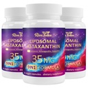 Liposomální Astaxanthin dodatek Komplex 9- in-1 s Ashwagandha, Lycopene, Zeaxanthin, Antioxidant dodatek Podpora očí, kůže a společné zdraví, 180 Kapsle