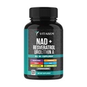 NAD + Doplněk - dodatek NAD + 300 mg s Astaxanthin, Urolithin A, Resveratrol, CoQ10 & Antioxidant Blend - Buněčná energie, Mitochondriální podpora - 120 Počet (balení po 1)