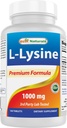 Nejlepší Naturals L- Lysin 1000mg 180 Tablet - Double Strength Lysin pro silnější imunitní zdraví a studené vředy