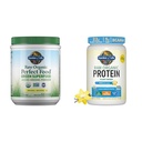 Zahrada života Raw Organic Perfect Food Green Superfood Juiced Green Powder - Original Stevia- Free & Organic Vegan Vanilla Protein Powder 22g