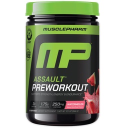 Muscle Pharm Assault Pre Workout Prášek pro muže a ženy - Energy & Strength Boost Pre- Cvičení doplňky s Beta Alanine, Kofein, Creatine & Betaine Bezvodý - 30 Servings, Meloun Flavor