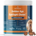 NOVEHA Doplněk očí pro psy (90 Žvýkaček) - Podpora vizí s Luteinem + vitamin C & Astaxanthin Antioxidanty - Dog Vitamíny pro oči + Rybí olej pro Omega 3 EPA - Made in USA