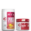Svazek Dymatize Energyze Pre Workout Powder and Creatine Monohydrátu Combo pro výcvik a zotavení