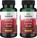 Swanson Alpha Lipoic Acid - přírodní doplněk podporující zdravé hladiny krevního tlaku již v normálním rozsahu - Promotes Karbohydrát Metabolismus - (120 Kapsle, 100mg každý) (2 balení)