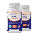 Vitamatický doplněk NAC N-Acetyl-L-cystein (NAC) s mléčným thistle 50: 1 Extract - podporuje imunitní, dýchací, jaterní zdraví, 1200 mg na servírování, 120 Veg Kapsle - 2 Pack
