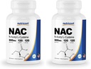 Nutricost N- acetyl L- cystein (NAC) 600mg, 120 Vegetariánských kapslí - Non- GMO, Gluten Free, Vegetariánské kapslí (Balení po 2)