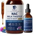 Lukaree Liposomal NAC Supplement N-Acetyl-L-Cysteine 600mg with Milk Thistle - NAC Amino Acid Drops w / Selen for Equity & Ledney Support *, Lung, Antioxidants & Imunitation Support * - Vegan, Non-GMO- 2oz