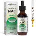 Liposomální tekuté kapky NAC, NAC doplněk N-acetyl cysteine, NAC 600 mg s mléčným bodlákem a quercetinem pro dospělé a děti, játra a plíce, imunitní a antioxidační podpora, kůže a buněčné zdraví, 2 Fl Oz