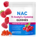 NAC Gummies pro děti a dospělé, Sugar- Free NAC dodatek, N-Acetyl Cysteine Lung & jater zdraví, antioxidanty & imunitní systém, 60 Počet