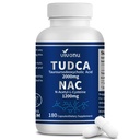 Vivonu TUDCA 2000mg + NAC 1200mg Supplement Complex Capsules, Powerful TUDCA Bile Salt + N Acetyl Cystein, Antioxidační doplňky pro vyčištění jater a plic a žlučníku, Digestion - 180 Kapsle