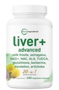 Jaterní Advanced +, 240 Veggie Kapsle 124; 20- in-1 Complex with Milk Thistle, Dandelion, NAD, NAC, ALA, TUDCA, Glutathione, Artichode, Turmeric, & Astragalus curren124; Non- GMO, gluten zdarma