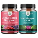 Svazek kompletní Bylinné Menopauza dodatek pro noční pocení Hot Flash & Mood Swings a podpora jater NAC dodatek s Mléko thistle pro vyčištění jater Detox & opravy - N Acetyl Cysteine