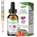 Vyčištění jater Detox & Opravy Játra Podpora Thistle Kapky s Glutathione, NAC, ALA, Vitamin C, Zinek & Selen pro vyčištění a obranu jater, Imunní & Kožní podpora - Jahodová Flavor, 2 Fl Oz