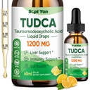 TUDCA dodatek 1200mg Liquid Drops, Játra dodatek s TUDCA, NAC, Mléko Thistle Seed a Pampeliška, pro podporu jater, a žlučník Čistota & opravy, Sugar- Free, Vegan, Lemon Flavor, 2 Fl Oz