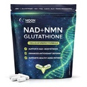 NMN + L-Glutathione dodatek - NAD + Support, Mitochondrial Energy & Antioxidant Defense with CoQ10, NAC, PQQ & Alfa Lipoic Acid - 120 Kapsle. Vyplňte balení