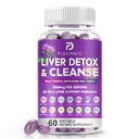 Jaterní čištění Detox & Opravy - Bylinné játra Podpora Mléko Thistle Dodatek, 7500mg Síla Játra Podpora zdraví se Silymarin Artichak Extract Dandelion Beet TUDCA Cholin NAC, 60 Softgels