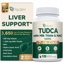 Migcopat 7- in- One TUDCA dodatek, 3650mg s mléčným Thistle, NAC, Alpha Lipoic acid, Pampelion Root, Bile Salts TUDCA pro vyčištění jater Detox & Opravy, Bile Flow a Digestive Support - 120 Kapsle