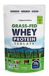 Oportuniteas Grass Fed Whey Isolate Protein Powder - Neochucený, Heavy- Metal Tested, 28g Protein, Sourced from Ireland, Hormone- Free, Non-GMO, Baleno v USA - 1lb
