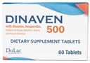Dulac Dinaven 500, Mikronizovaný Diosmin Hesperidin Dietní dodatek 1000mg na porci, Koňský Chestnut Extract, Řezník & Red Grape Extract, Okružní podpěra, 60 Tablety, Vyrobeno v Itálii