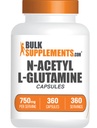 BulkSupplements.com N-Acetyl L-glutamin Kapsle - glutamin dodatek, aminokyseliny dodatek - gluten zdarma, 1 kapsle per Serving (750mg), 360 Počet (balení po 1)