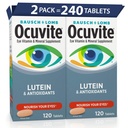 Ocuvite oční vitamin & minerální doplněk, Lutein & Antioxidant vitaminy A, C, E, zinek pro oční zdraví, vitaminy pro oči, 120 tablet (balení po 2)