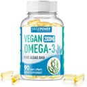 Vegan Omega33 Algae DHA doplňky - 2000mg Algae Oil, Plant- Based Prenatal Algal DHA, 90 Karagenan Volné Softgels - Udržitelné ryby olej Alternative podporuje mozek, srdce, oči, společné zdraví