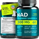 NAD dodatek 300Mg Extra Strength NMN Alternative Liposomal + zelený čaj pro ženy a muže w / Urolithin A, Resveratrol, CoQ10, Alfa Lipoic Acid