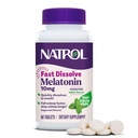 Natrol Melatonin 10mg Fast Disolt Tablety - mátový Flavor, 60 Počet, Podpora spánku, Rychlé rozpuštění melatonin pro dospělé, 60- denní zásobování