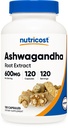 Nutricost Ashwagandha Bylinný dodatek 600mg, 120 Kapsle - Vegetarian, Non-GMO, Gluten Free, Ashwagandha Root