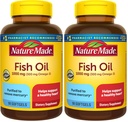 Příroda vyrobený rybí olej Omega 3 doplňky, 1000 mg Softgels, Omega 3 Fish Oil pro zdravou podporu srdce, 90 Softgels, 45 denní dodávky (balení po 2)
