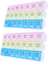 Velké týdenní pilulky organizátor 3 krát denně, Moisture-Proof 7 den Pill Box, Cestovní Pill případy Přenosné pro pilulky vitamin rybí olej doplňky, léky