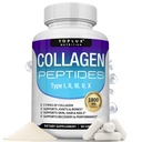 Topux Multi kolagen Peptides pilulky 1800 Mg Complex - Typ I, II, III, V, X Premium kolagen komplex pro lepší pleť & vlasy, silný kloub, hydrolyzované bílkoviny, pro muže ženy, 90 Kapsle, dodatek