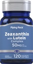Piping Rock Zeaxanthin Plus Lutein 124; 50mg CLANEX 124; 120 Softgels CLANEK 124; z Marigold Extract CLANEX 124; Non- GMO, gluten zdarma dodatek