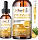 2 balení Draslík Magnesium dodatek tekutý - vysoká absorpční klid komplex hořčíku 500mg & draslík 99mg plus vápník, vitamín D3, zinek pro nohy křeče & kost & energie & imunitní podpora - 2 Fl oz