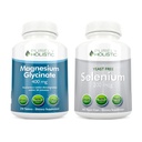 Glycinát hořečnatý 400mg + selen 200mcg - Vegan Bundle - 270 tablet & 365 tobolek - Vyrobeno v USA