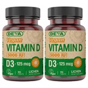 DEVA Vitamin D3 5000 IU, Sunshine Supplement, 125 mcg Vegan D3, 90- Count Bottle (Balení po 2)