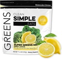 Čisté jednoduché jí super zelené prášek, přirozeně ochucené zelené prášek s Chlorella, Spirulina, Superfoods & Prebiotic Fiber, Žádné umělé ingredience, Lepidlo zdarma, Sladké Lemon Flavor, 30 Služeb