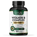 Postaven přírodou vitamin B Complex - Super B Complex Vitamíny pro ženy a muže - Energie, Stres a imunitní podpora - Vysoká potence B Vitamíny Complex s B12 - 180 Tablety