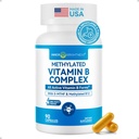 Vnitřní jasnost vitamin B komplex - Plně methylované aktivní B12, B6, Folát - pro energii, zaměření, mood & Nerve zdraví - Non- GMO Vegan gluten- Bez B1, B2, B3, B5, B7-90 Kapsle pro 3 měsíce